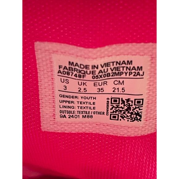 Size 3 Converse Youths Chuck Taylor All Star HI TOP Rainbow Shoes No Laces - Picture 6 of 8